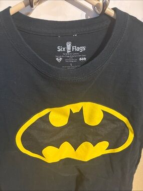 Six Flags Kids' Black Batman Logo Tee